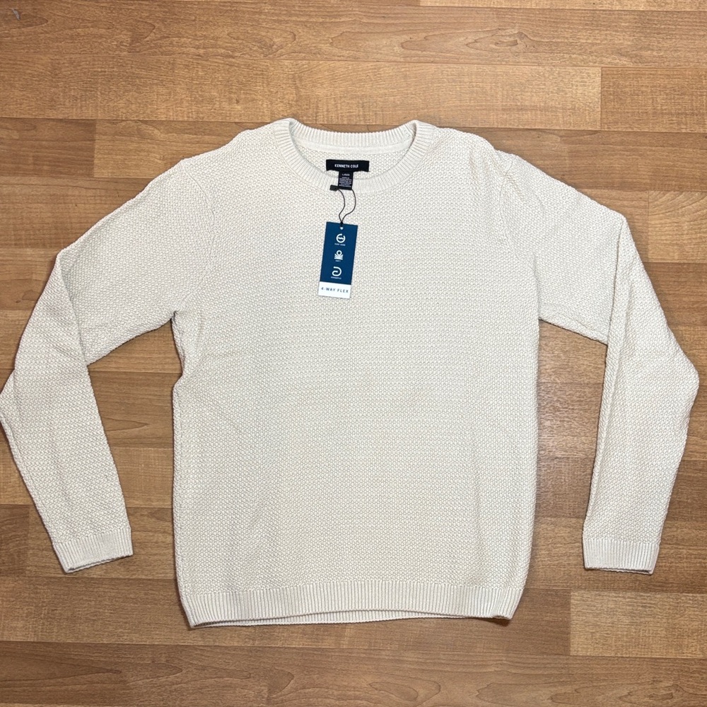 Kenneth Cole Men's Cream Crewneck Sweater